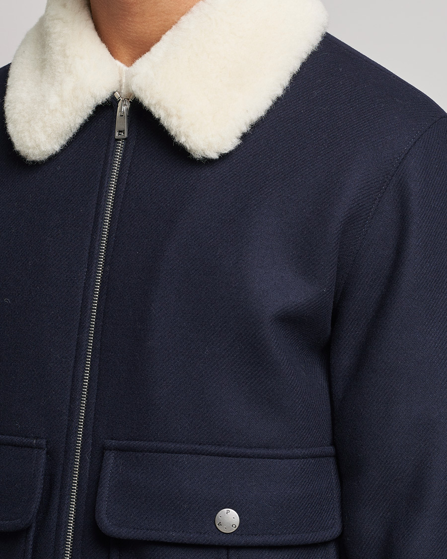 Hombres | Abrigos y chaquetas | A.P.C. | Ben Shearling Bomber Jacket Navy