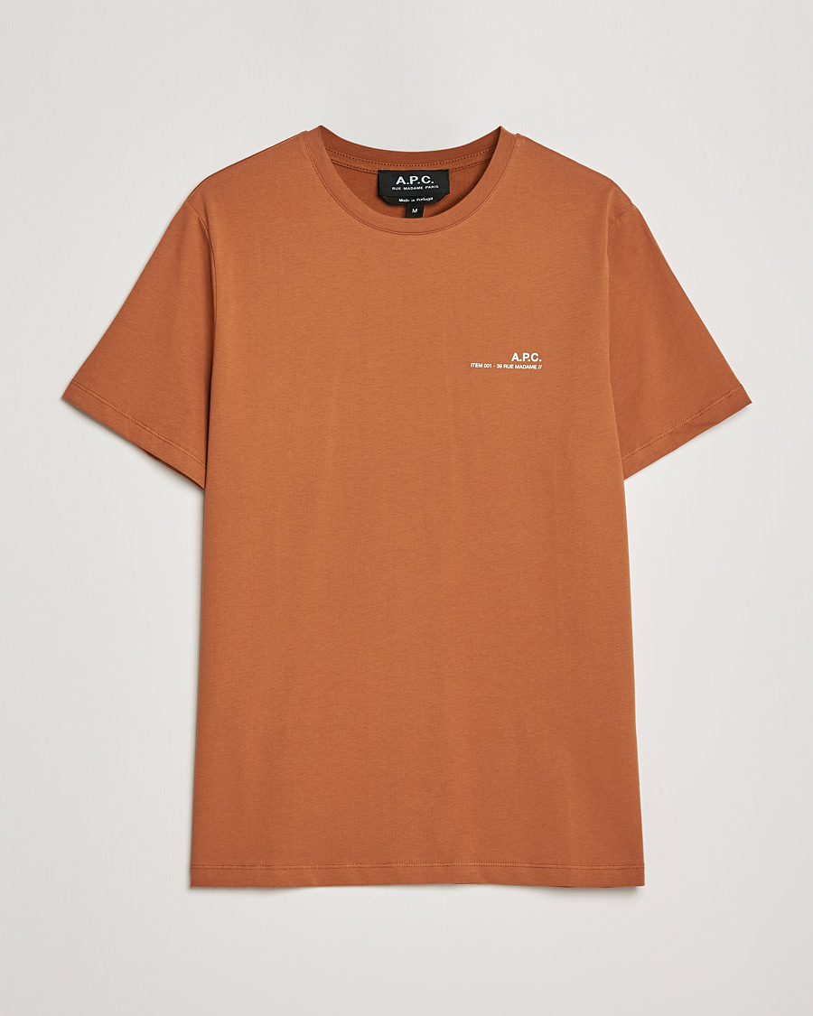 Hombres | Camisetas | A.P.C. | Item Short Sleeve T-Shirt Terracotta
