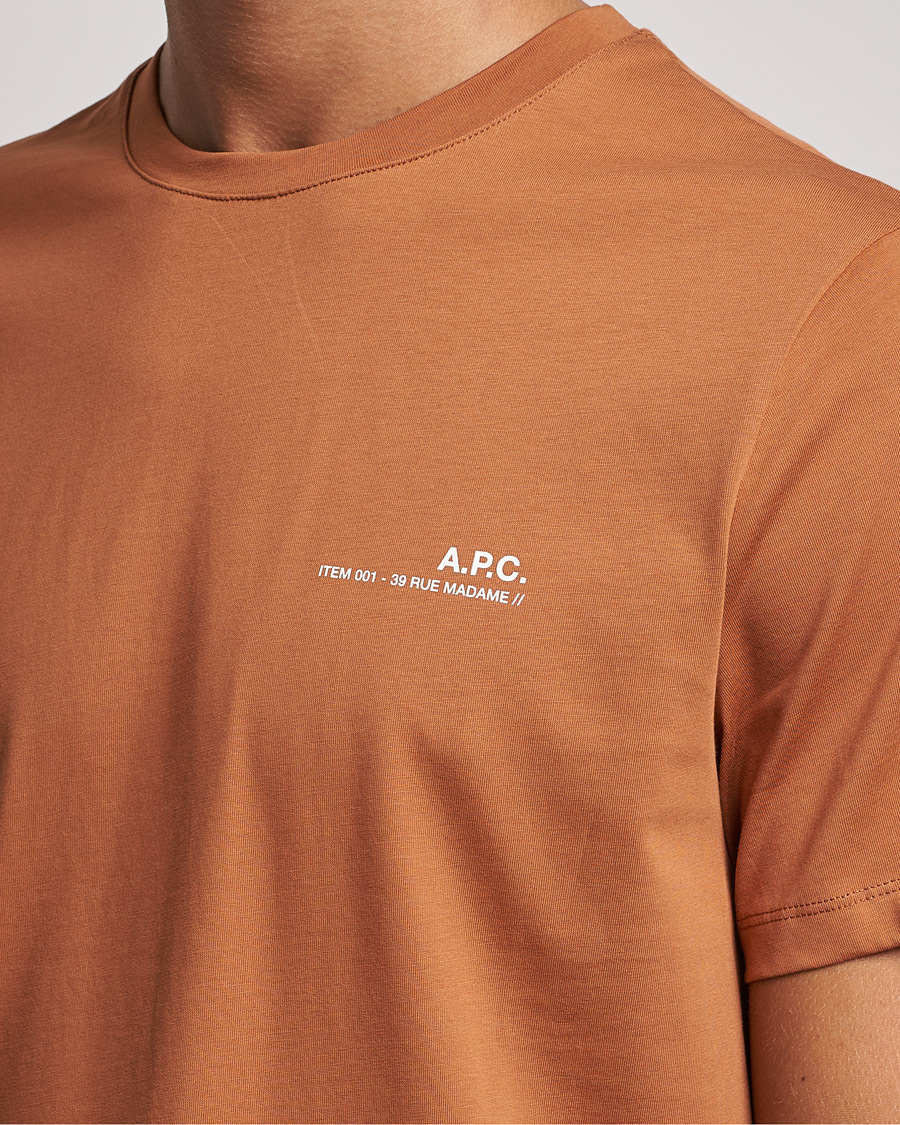 Hombres | Camisetas | A.P.C. | Item Short Sleeve T-Shirt Terracotta