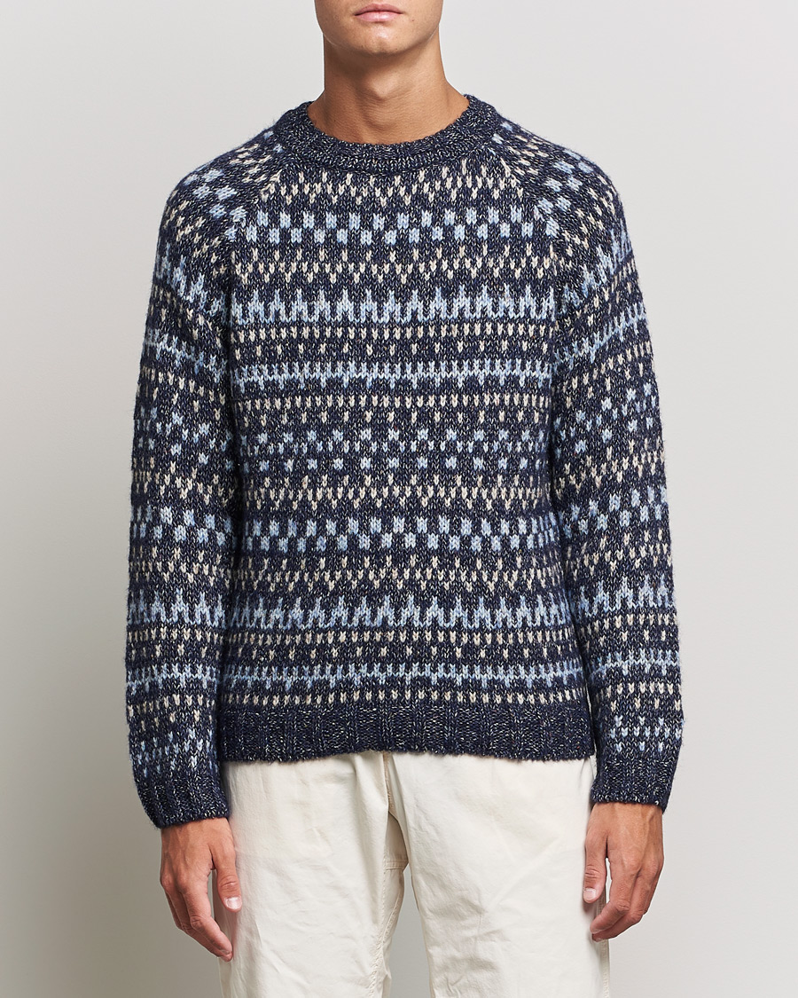 Hombres | Jerséis y prendas de punto | A.P.C. | Leonard Jacquard Pullover Blue Heather