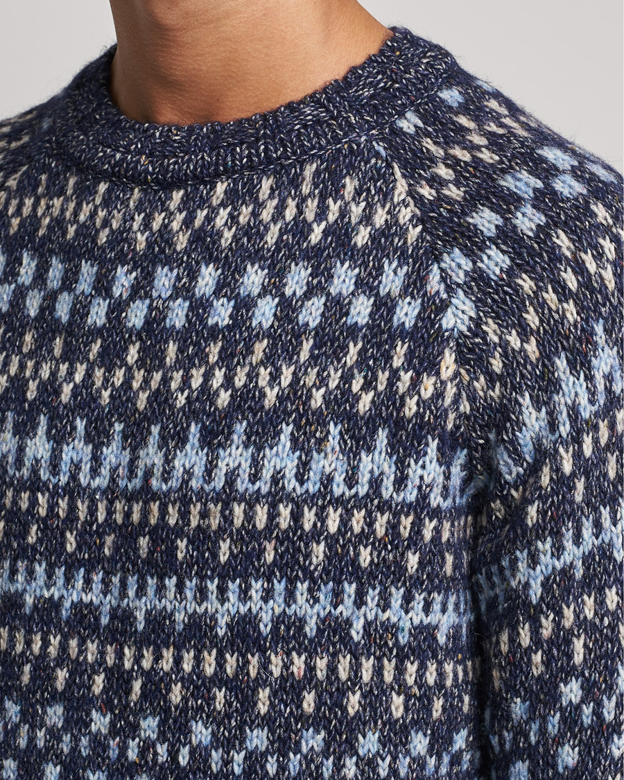 Hombres | Jerséis y prendas de punto | A.P.C. | Leonard Jacquard Pullover Blue Heather