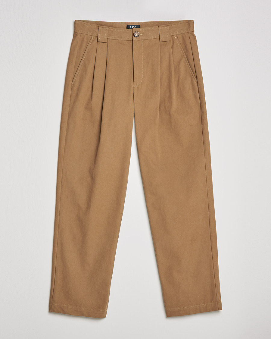 Hombres | Pantalones | A.P.C. | Eddy Pleated Chinos Tobacco