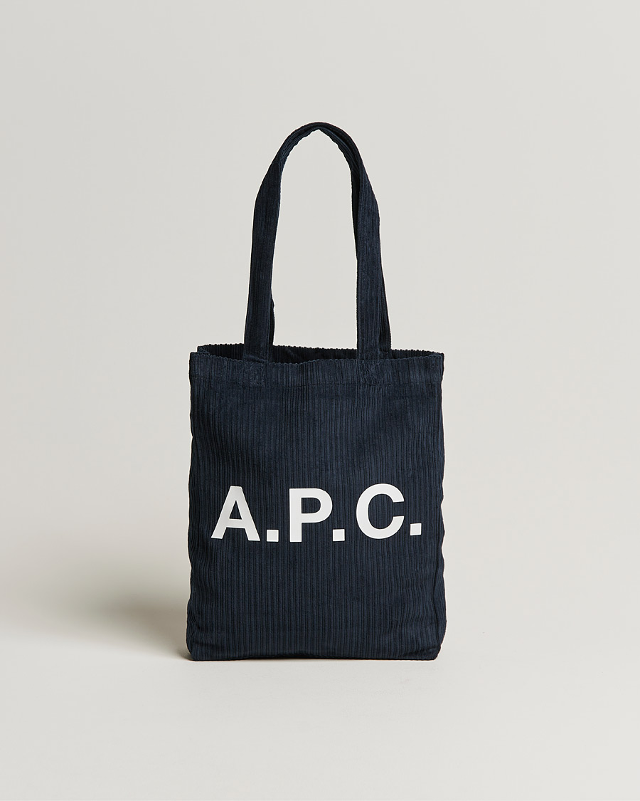 Hombres | A.P.C. Lou Corduroy Tote Bag Navy | A.P.C. | Lou Corduroy Tote Bag Navy