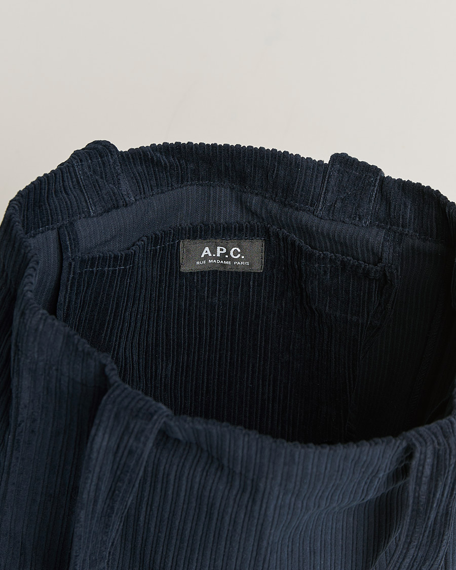 Hombres | A.P.C. Lou Corduroy Tote Bag Navy | A.P.C. | Lou Corduroy Tote Bag Navy
