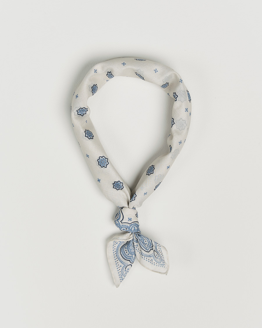 Hombres | Amanda Christensen Cotton Voilé Printed Medallion Bandana Cream | Amanda Christensen | Cotton Voilé Printed Medallion Bandana Cream