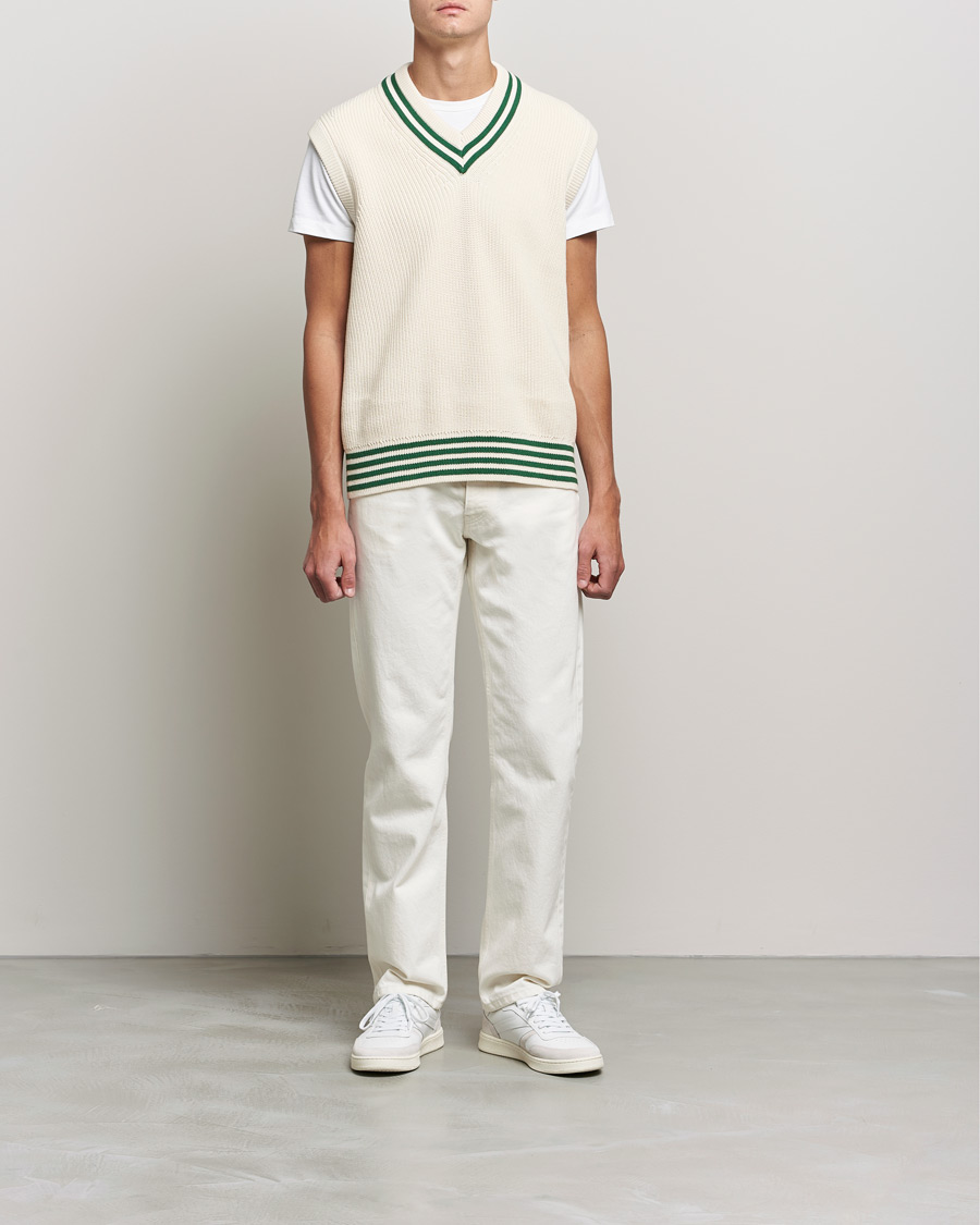 Hombres | Jerséis y prendas de punto | GANT | Ribbed Cricket Knitted Slipover Creme