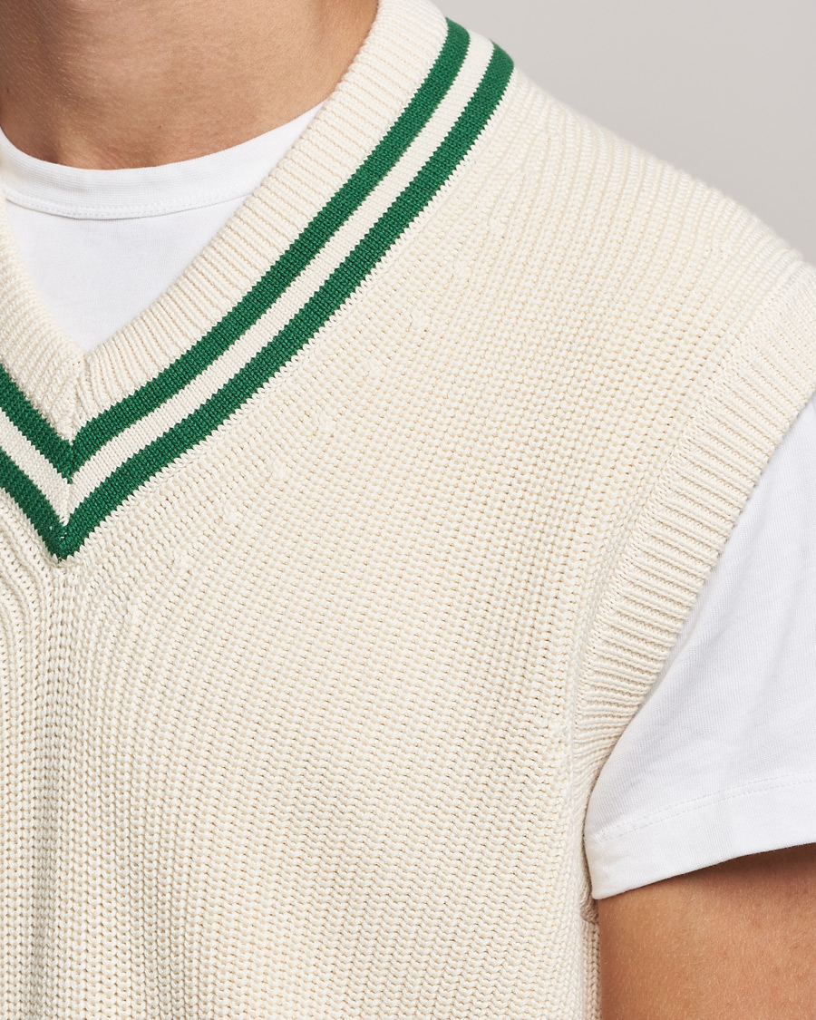 Hombres | Jerséis y prendas de punto | GANT | Ribbed Cricket Knitted Slipover Creme
