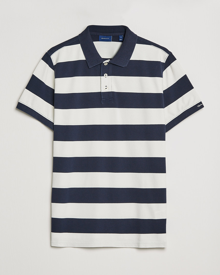 Hombres | Polos | GANT | Barstriped Polo Navy/White