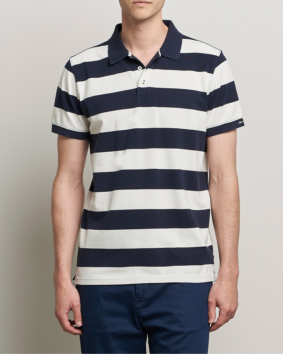 Hombres | Polos | GANT | Barstriped Polo Navy/White