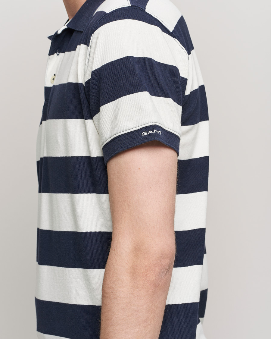 Hombres | Polos | GANT | Barstriped Polo Navy/White
