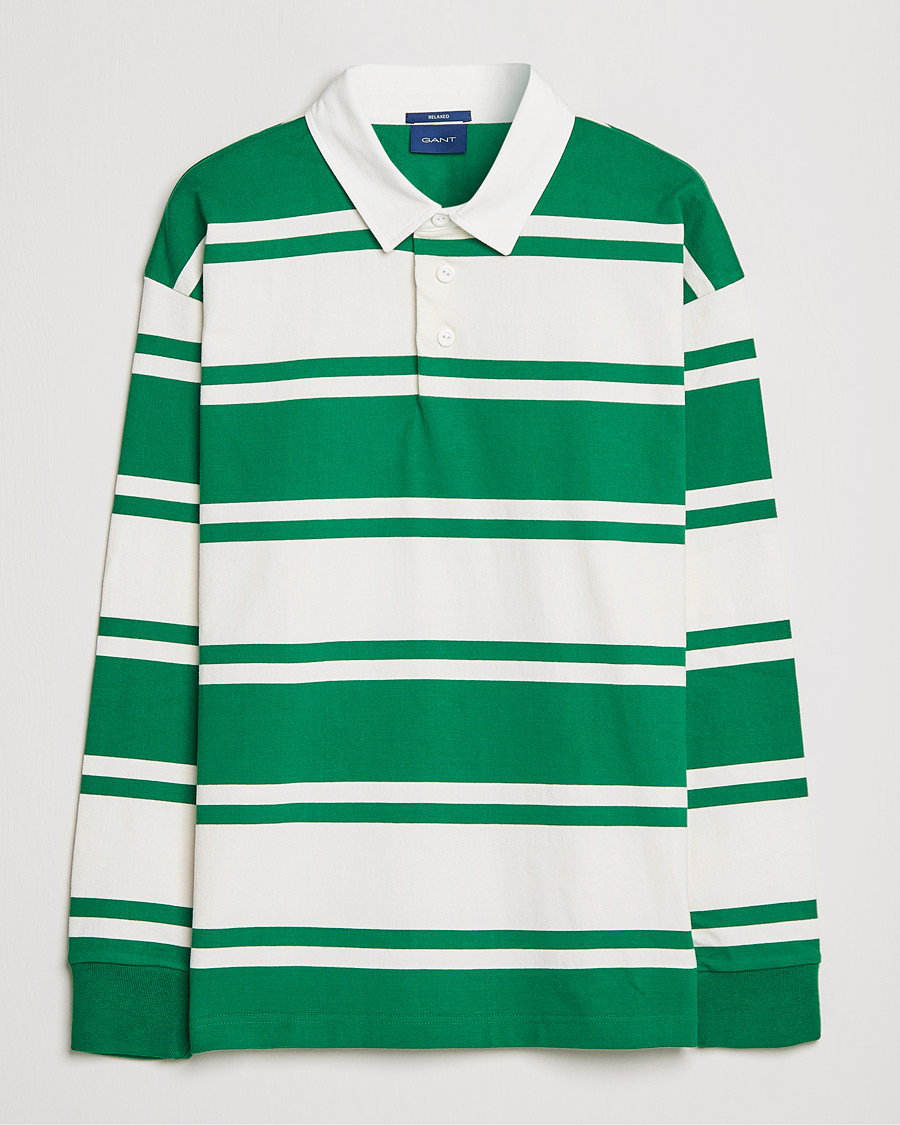 Hombres | Jerséis y prendas de punto | GANT | Barstriped Heavy Rugger Green/White