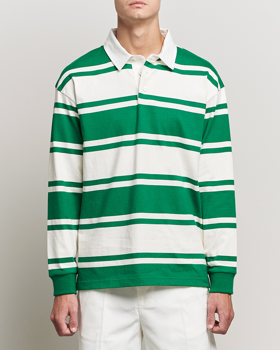 Hombres | Jerséis y prendas de punto | GANT | Barstriped Heavy Rugger Green/White