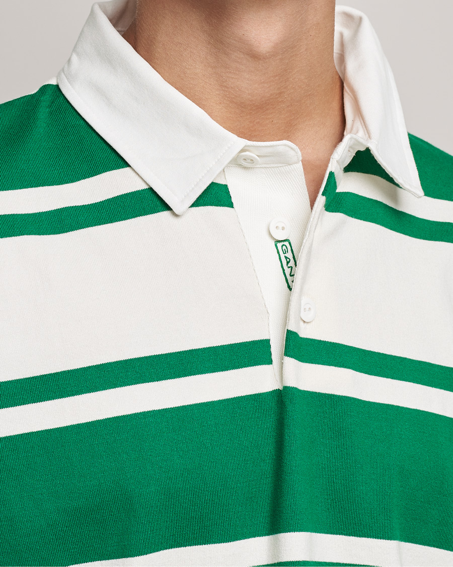 Hombres | Jerséis y prendas de punto | GANT | Barstriped Heavy Rugger Green/White