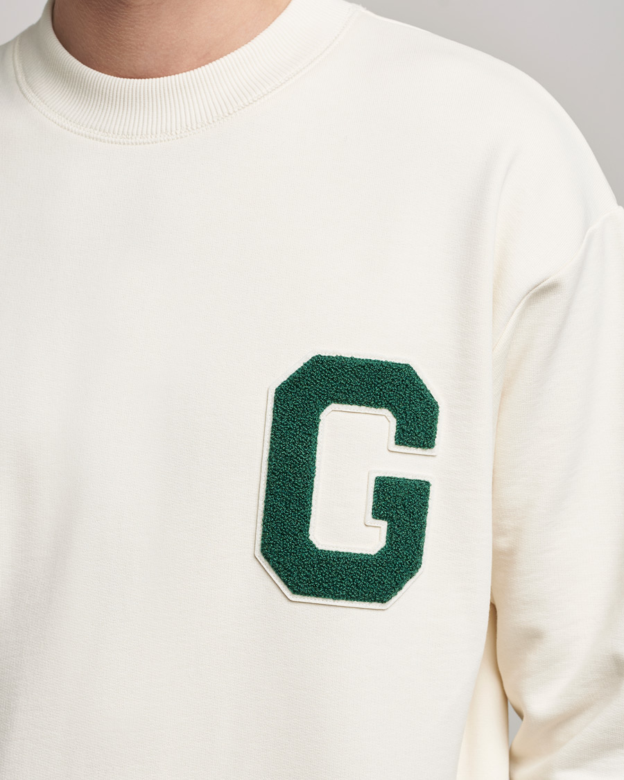 Hombres | Jerséis y prendas de punto | GANT | College G Crew Neck Sweatshirt Creme