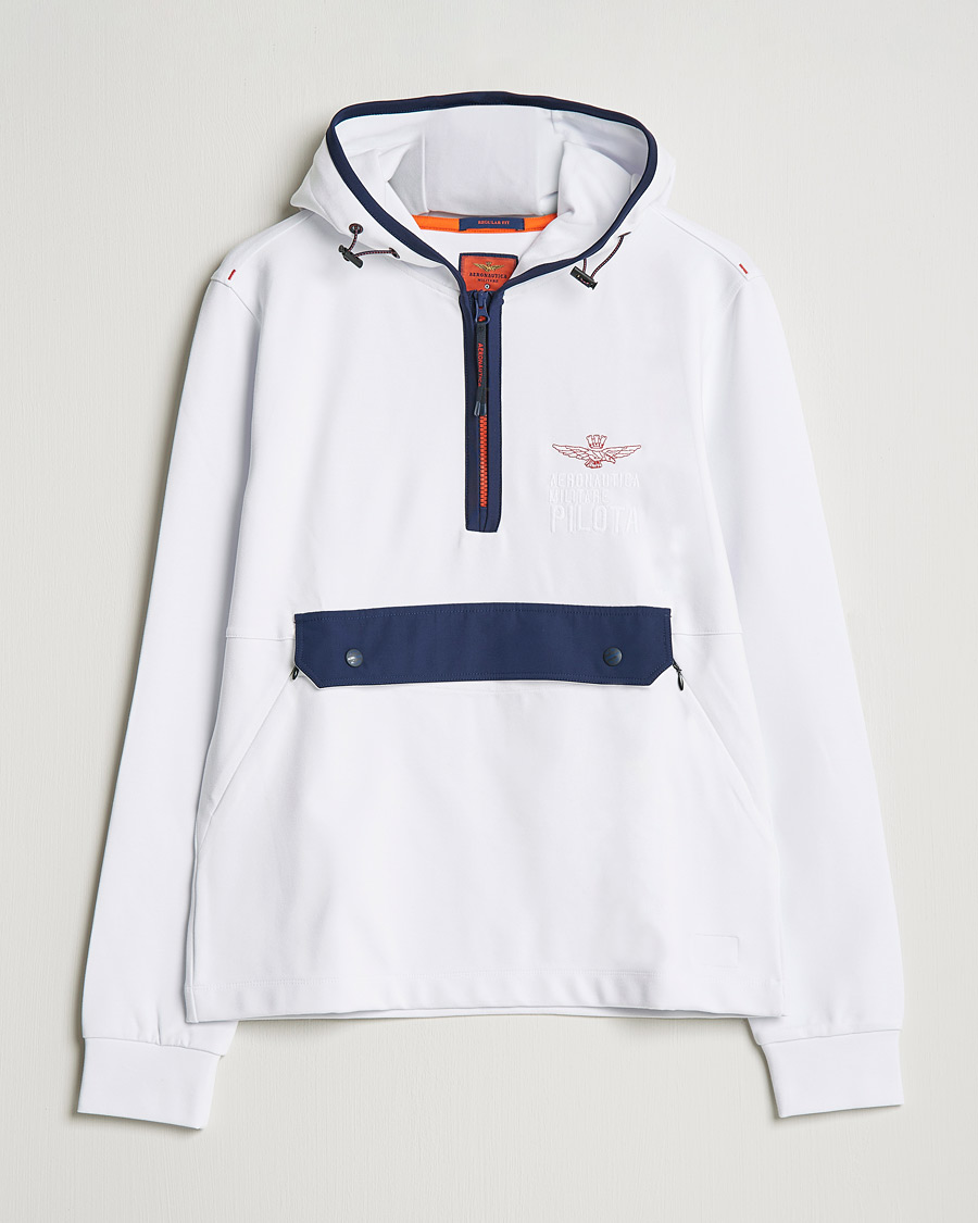 Hombres | Jerséis y prendas de punto | Aeronautica Militare | Half Zip Hoodie Off White