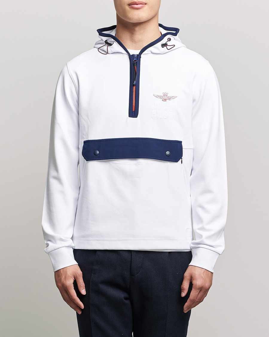 Hombres | Jerséis y prendas de punto | Aeronautica Militare | Half Zip Hoodie Off White
