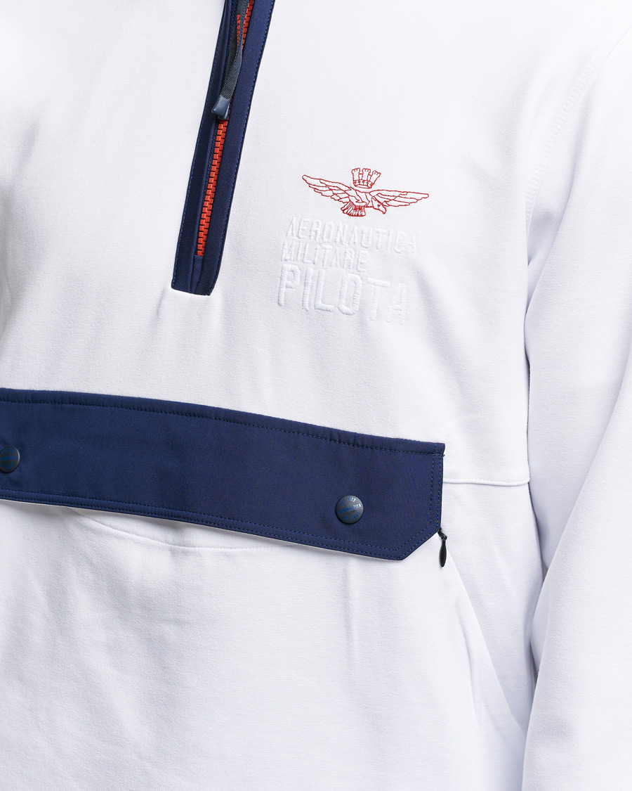 Hombres | Jerséis y prendas de punto | Aeronautica Militare | Half Zip Hoodie Off White