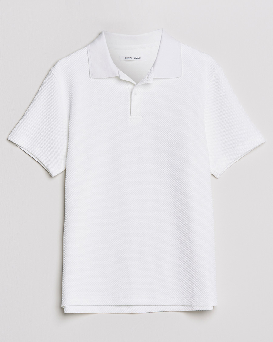 Hombres | Polos | Samsøe Samsøe | Samsøe & Samsøe Taranto Organic Cotton Polo White