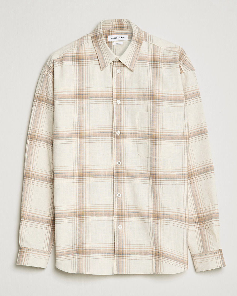 Hombres | Camisas | Samsøe Samsøe | Samsøe & Samsøe Luan Recycled Cotton Shirt Oatmeal
