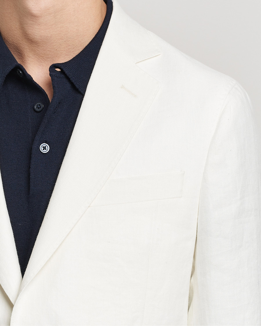 Hombres | Blazers | Oscar Jacobson | Fogerty Linen Blazer White