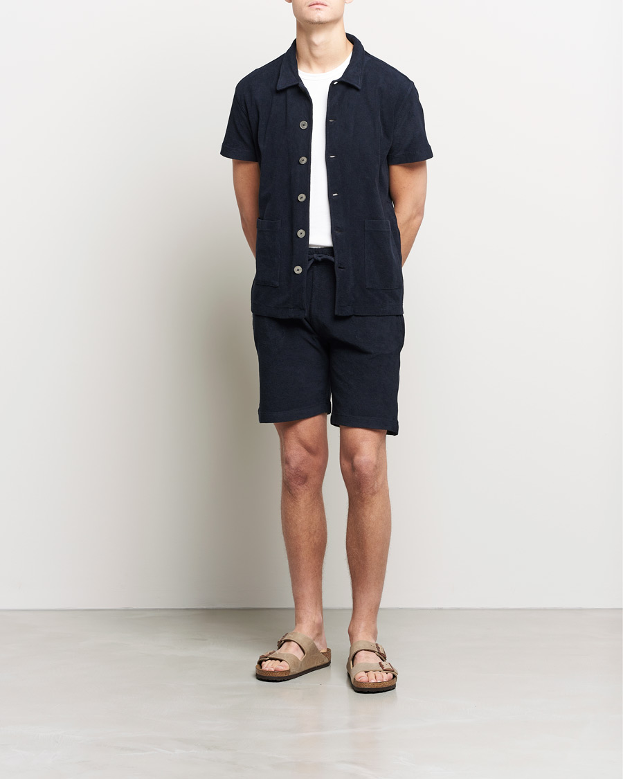 Hombres | Polos | Oscar Jacobson | Alwin Terry Short Sleeve Safari Polo Night Blue