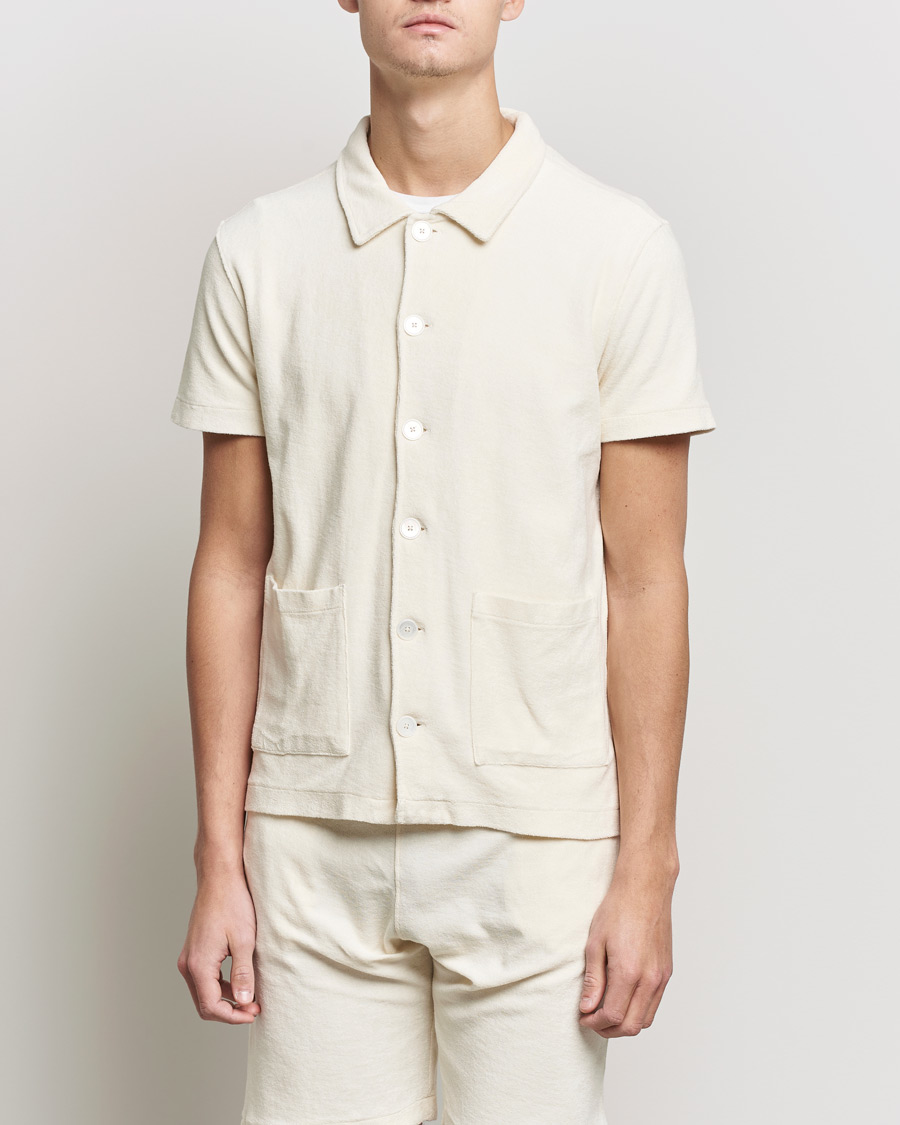 Hombres | Polos | Oscar Jacobson | Alwin Terry Short Sleeve Safari Polo Creme