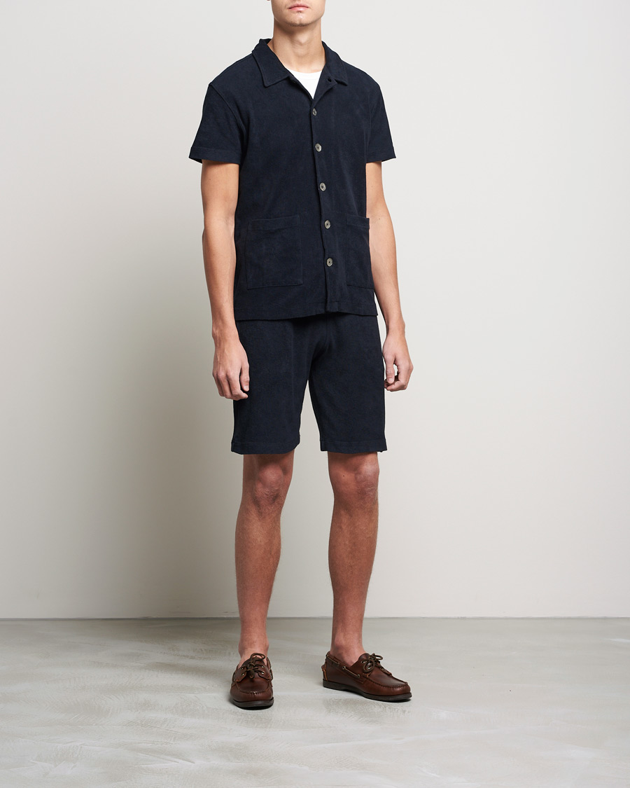 Hombres | Pantalones | Oscar Jacobson | Ellory Terry Shorts Night Blue