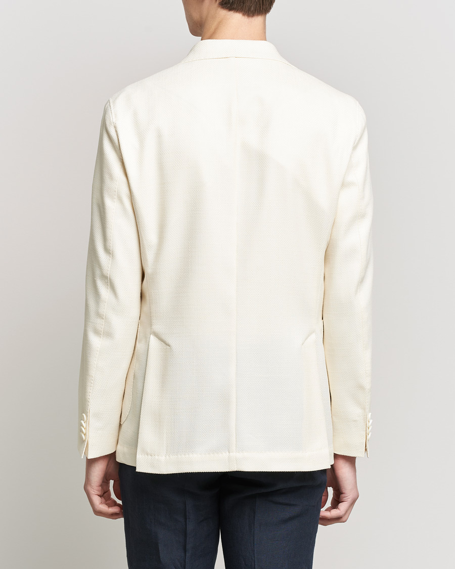 Hombres | Blazers | Oscar Jacobson | Ferry Merino/Silk Patch Pocket Blazer Creme