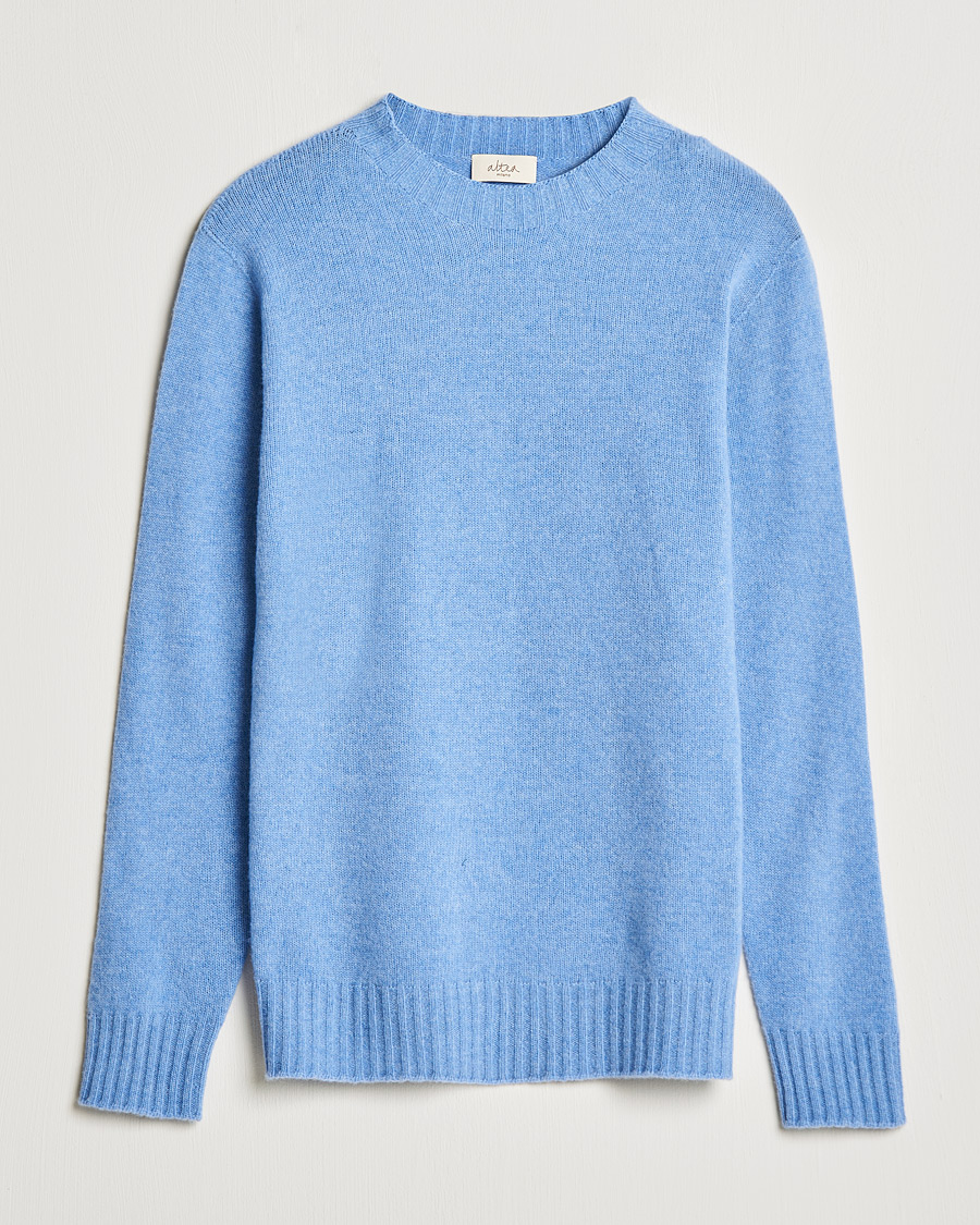 Hombres | Jerséis y prendas de punto | Altea | Wool/Cashmere Crew Neck Sweater Light Blue