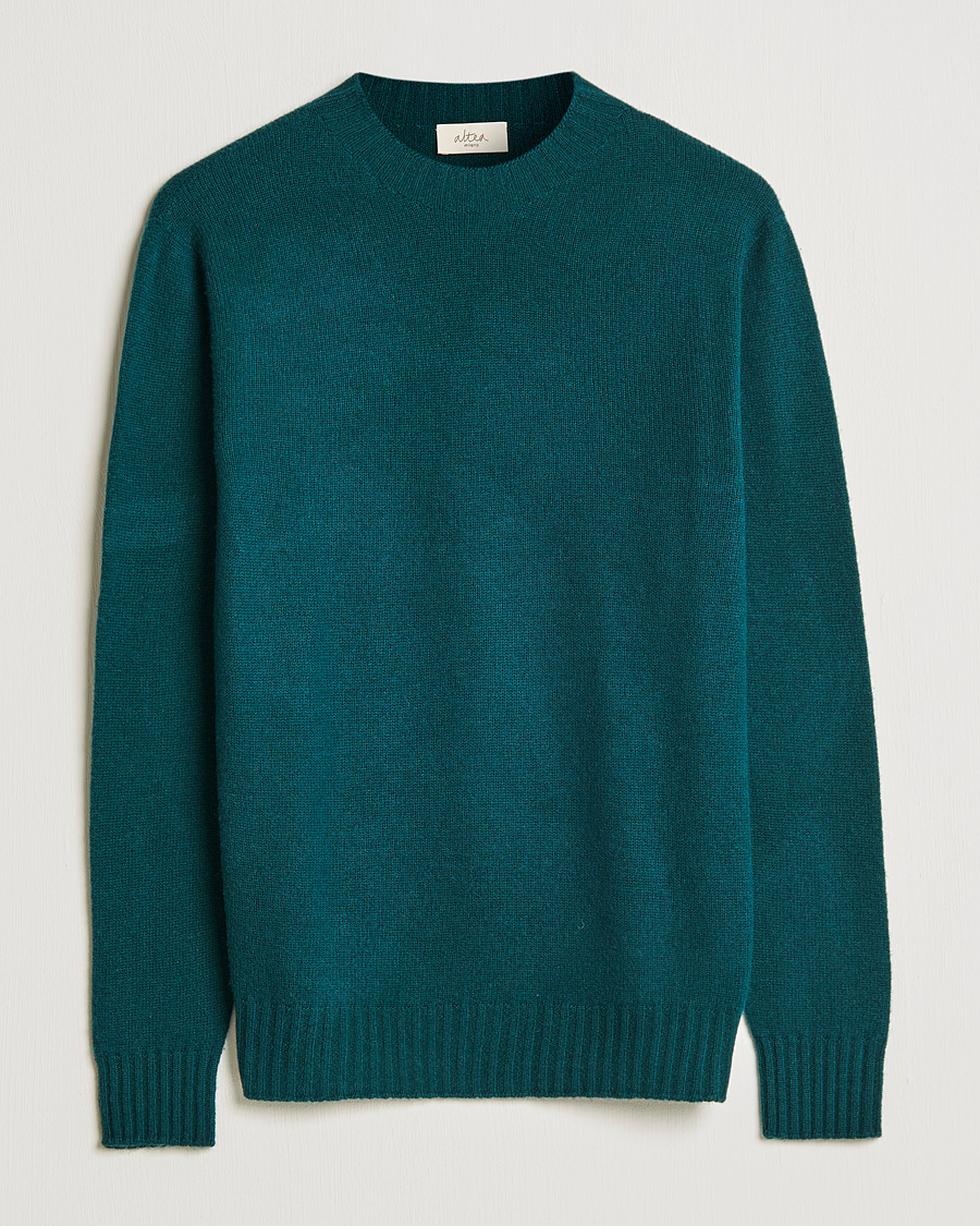 Hombres | Jerséis y prendas de punto | Altea | Wool/Cashmere Crew Neck Sweater Bottle Green