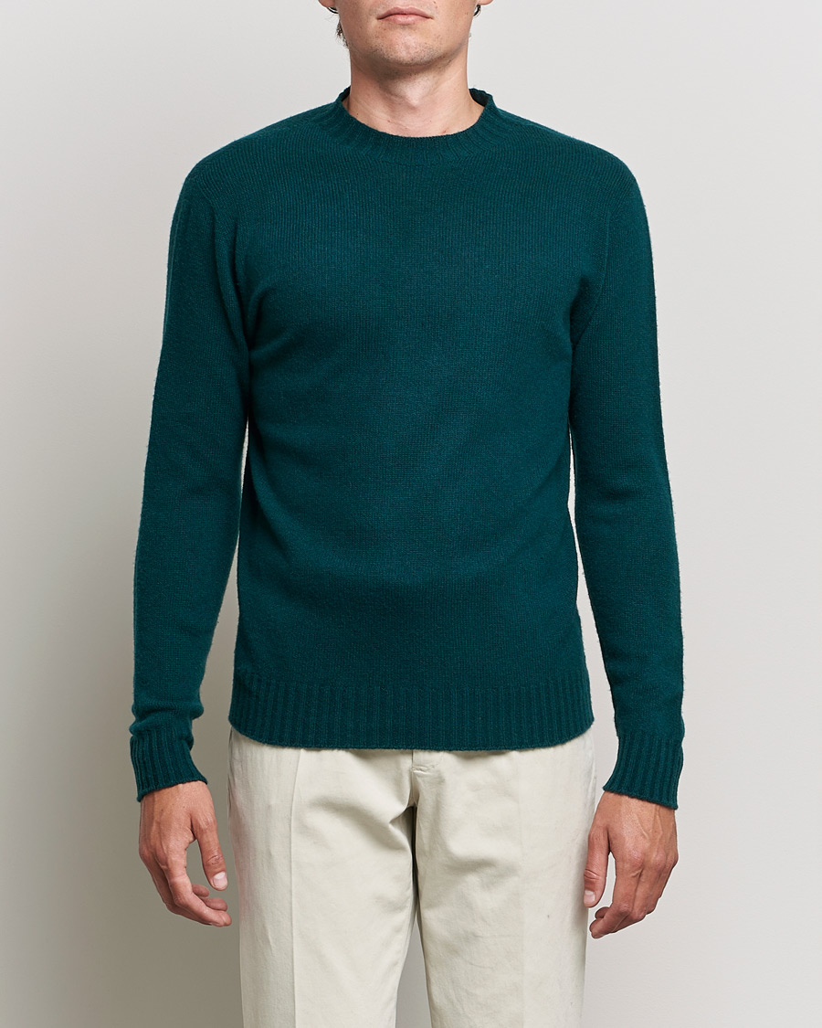 Hombres | Jerséis y prendas de punto | Altea | Wool/Cashmere Crew Neck Sweater Bottle Green