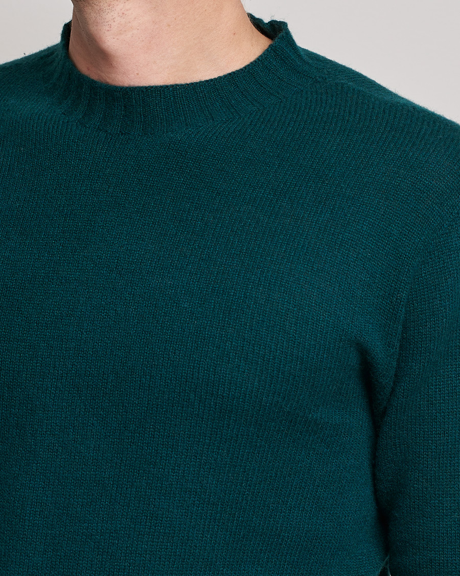 Hombres | Jerséis y prendas de punto | Altea | Wool/Cashmere Crew Neck Sweater Bottle Green