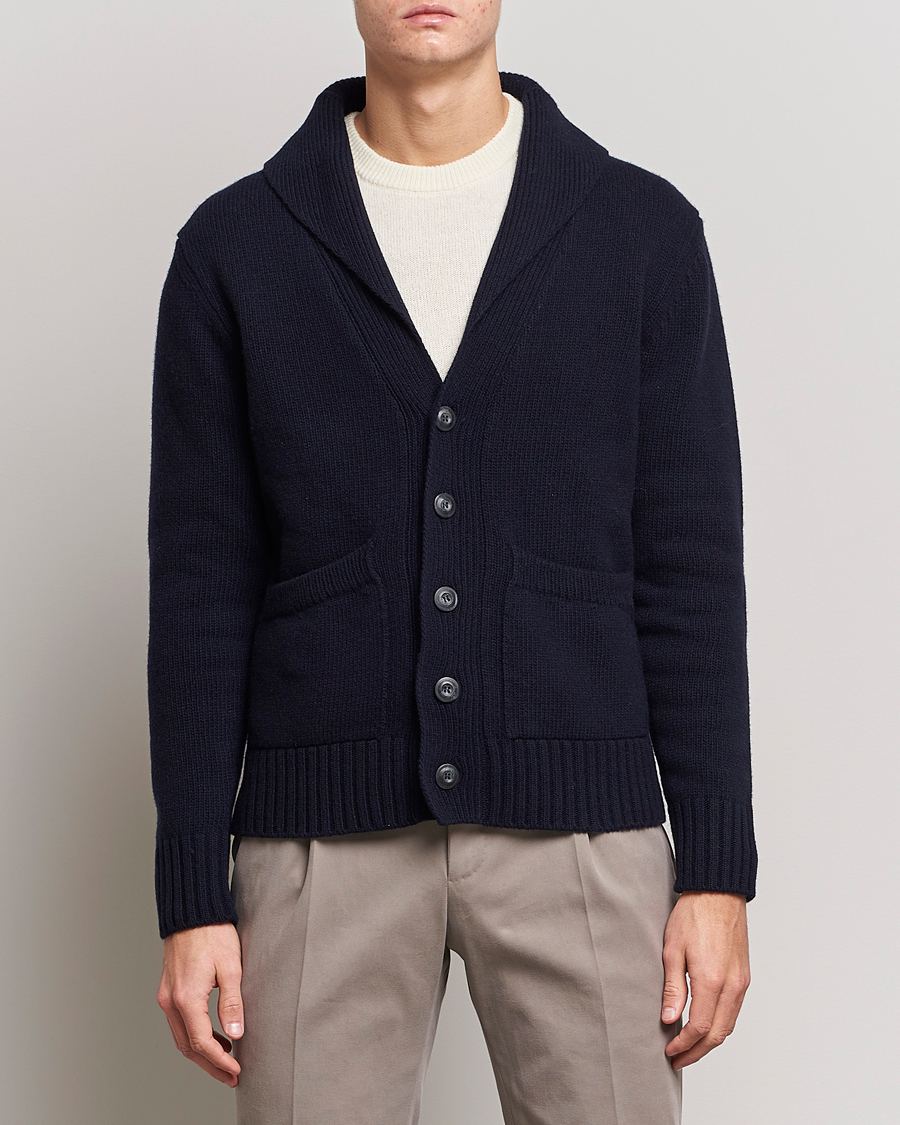 Hombres | Jerséis y prendas de punto | Altea | Shawl Collar Cardigan Navy