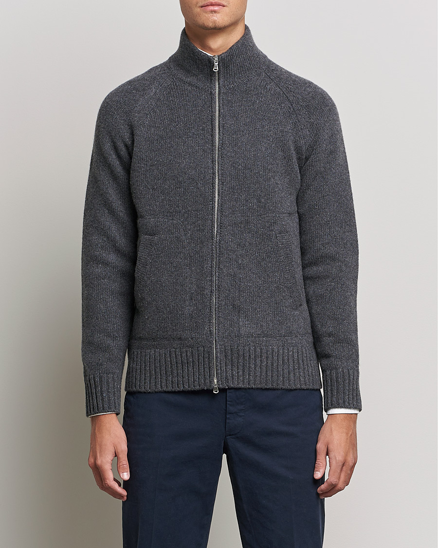 Hombres | Jerséis y prendas de punto | Altea | Wool Zip Jacket Grey Melange