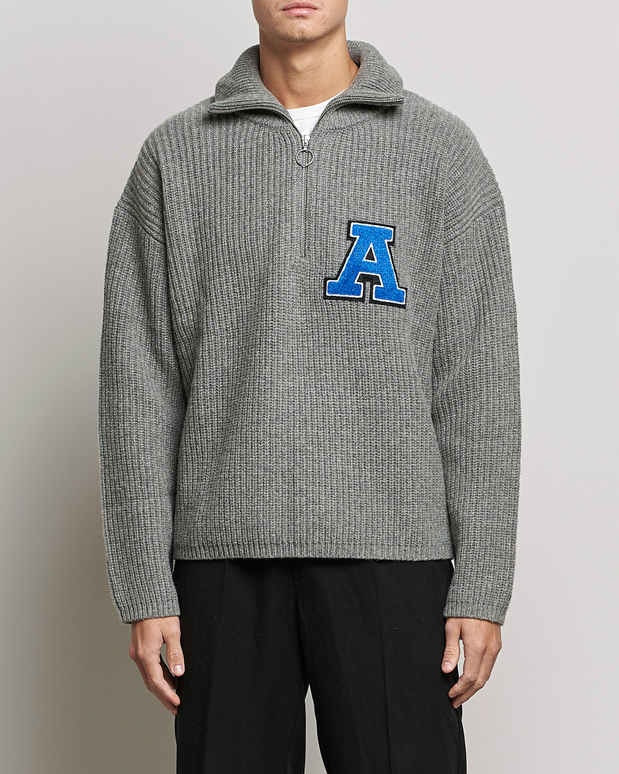 Hombres | Jerséis y prendas de punto | Axel Arigato | Team Half Zip Sweater Grey