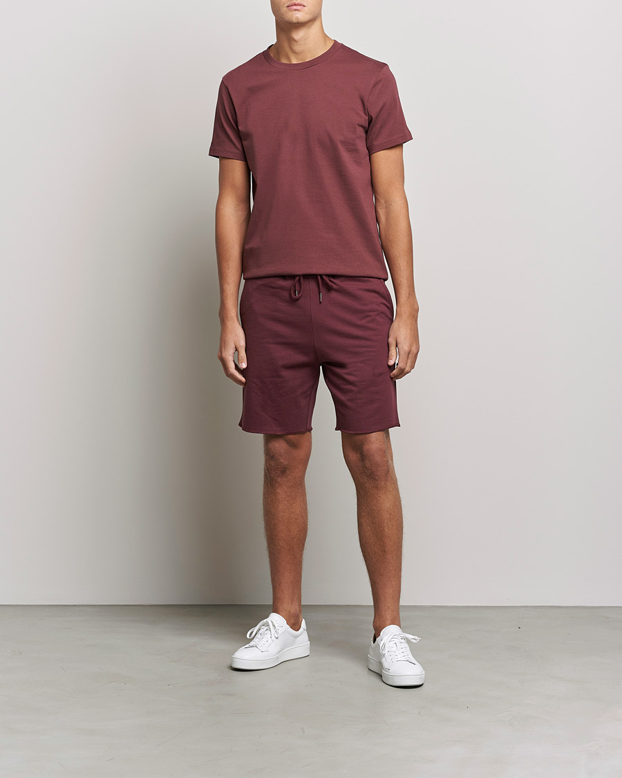 Hombres | Camisetas | Bread & Boxers | Heavy Cotton Crew Neck T-shirt Burgundy