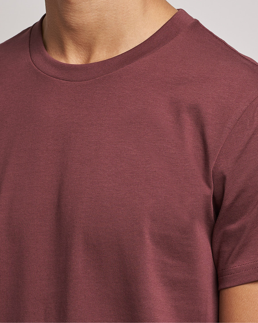 Hombres | Camisetas | Bread & Boxers | Heavy Cotton Crew Neck T-shirt Burgundy