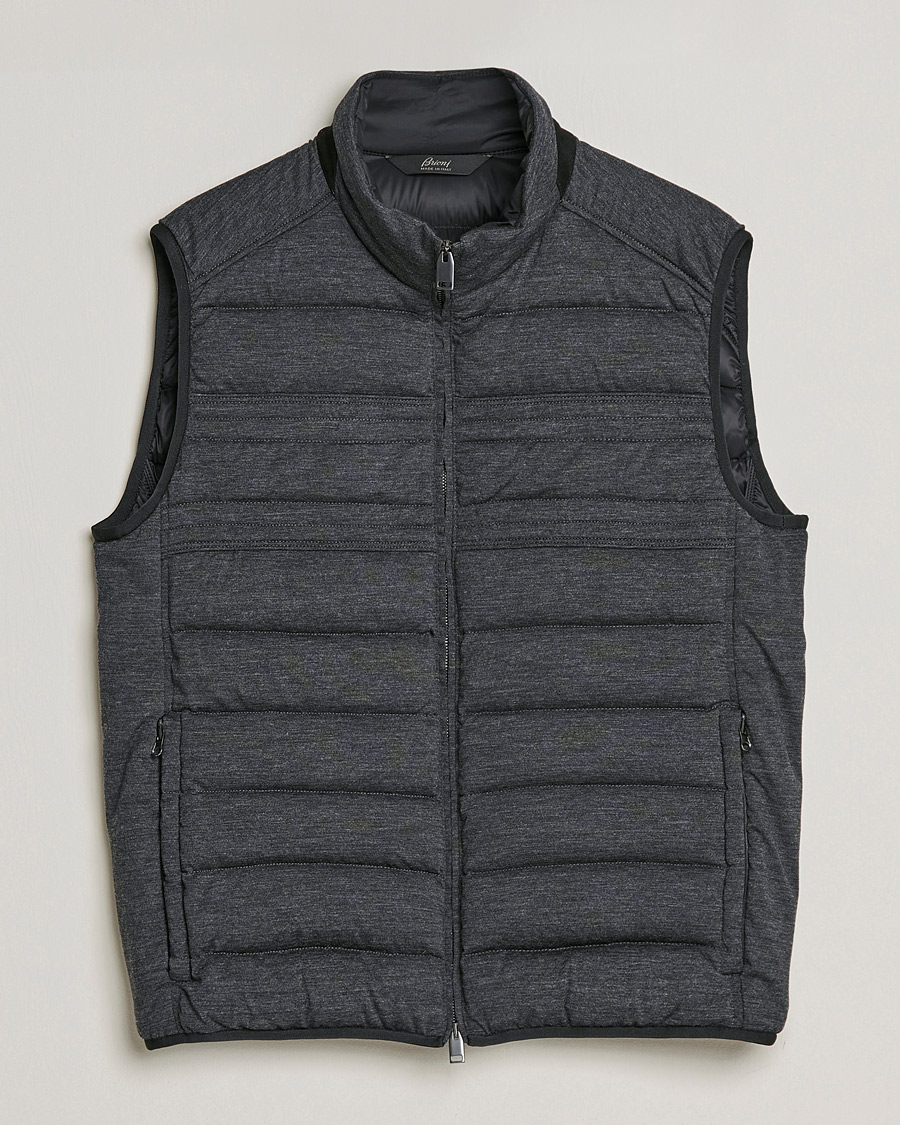 Hombres | Abrigos y chaquetas | Brioni | Cashmere/Wool Jersey Vest Dark Grey Melange