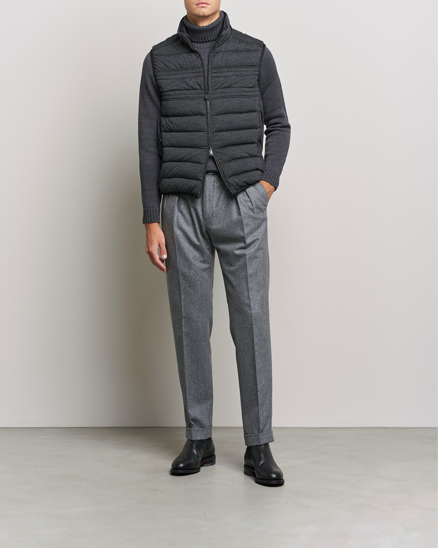 Hombres | Abrigos y chaquetas | Brioni | Cashmere/Wool Jersey Vest Dark Grey Melange