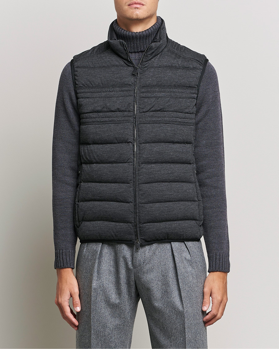 Hombres | Abrigos y chaquetas | Brioni | Cashmere/Wool Jersey Vest Dark Grey Melange