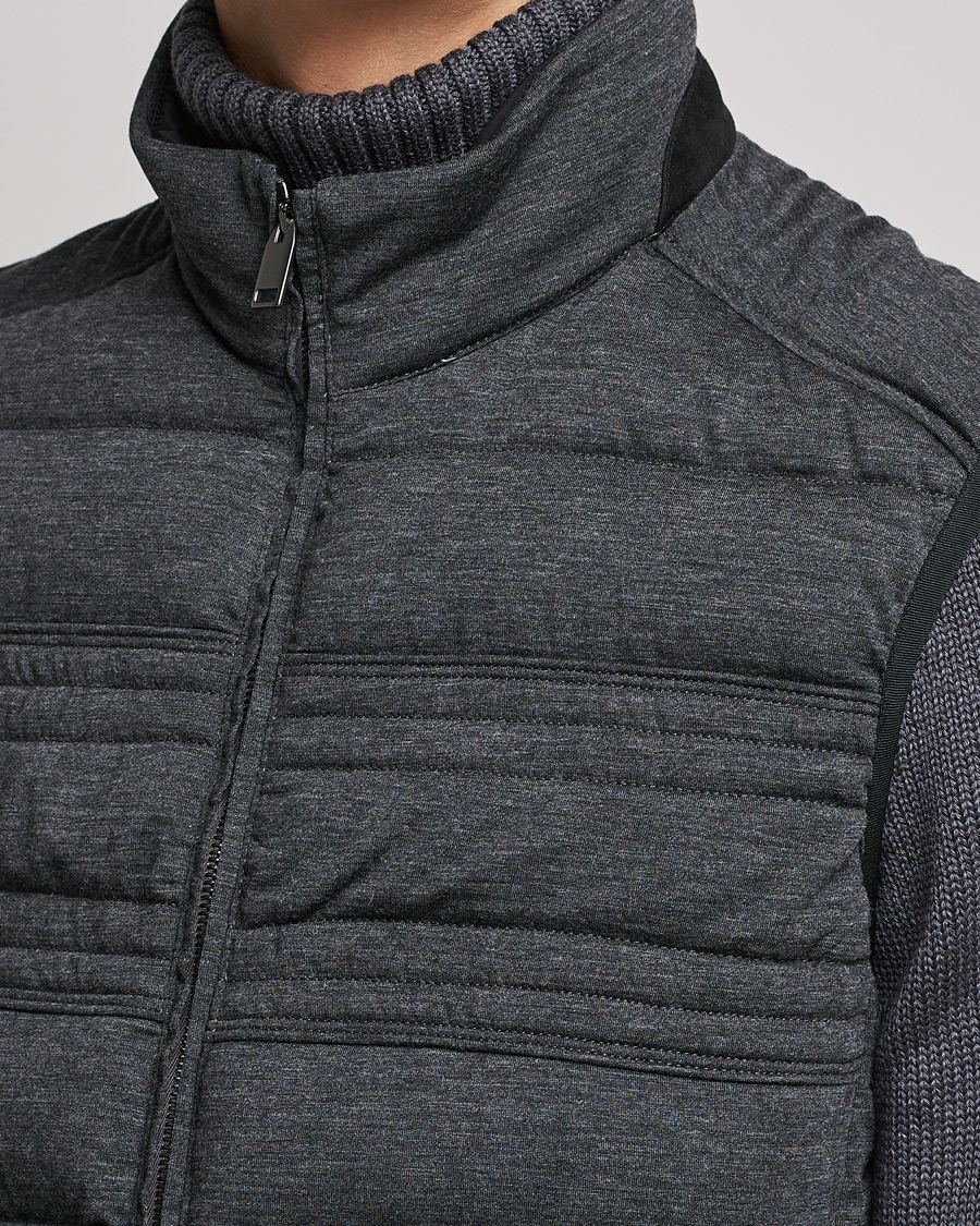 Hombres | Abrigos y chaquetas | Brioni | Cashmere/Wool Jersey Vest Dark Grey Melange