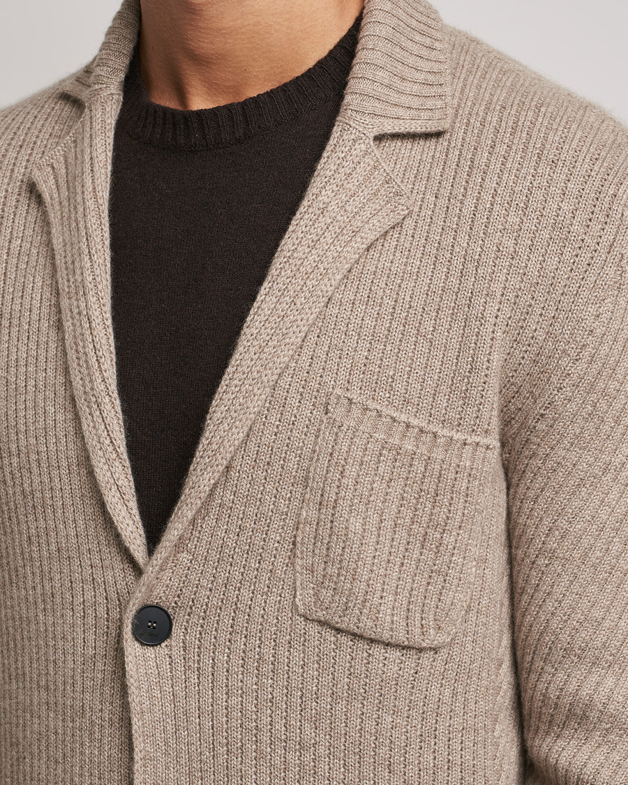 Hombres | Blazers | Brioni | Pure Cashmere Knitted Blazer Beige