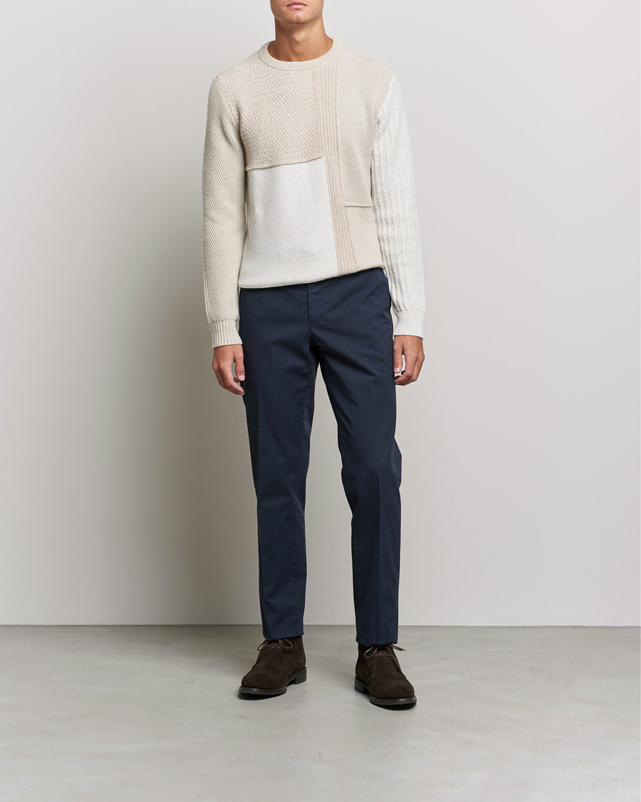 Hombres | Jerséis y prendas de punto | Brioni | Wool/Cashmere Patchwork Sweater Beige