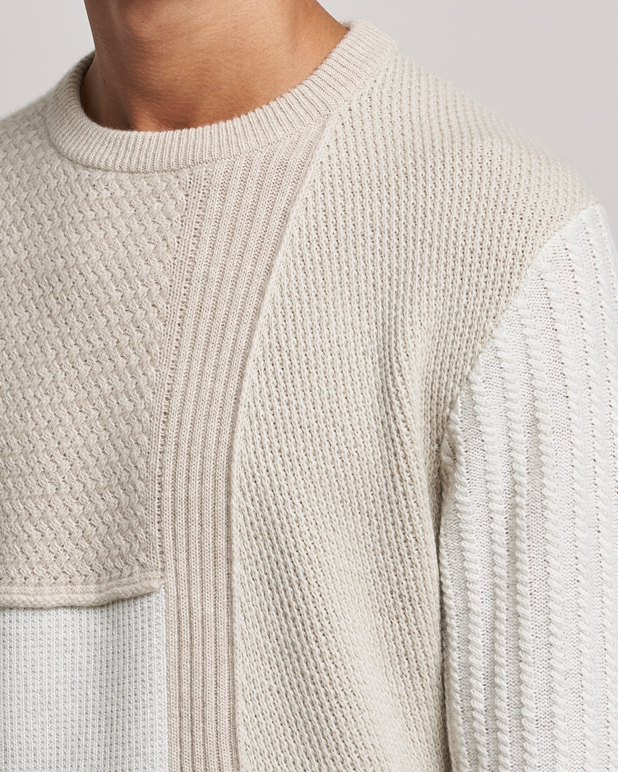 Hombres | Jerséis y prendas de punto | Brioni | Wool/Cashmere Patchwork Sweater Beige