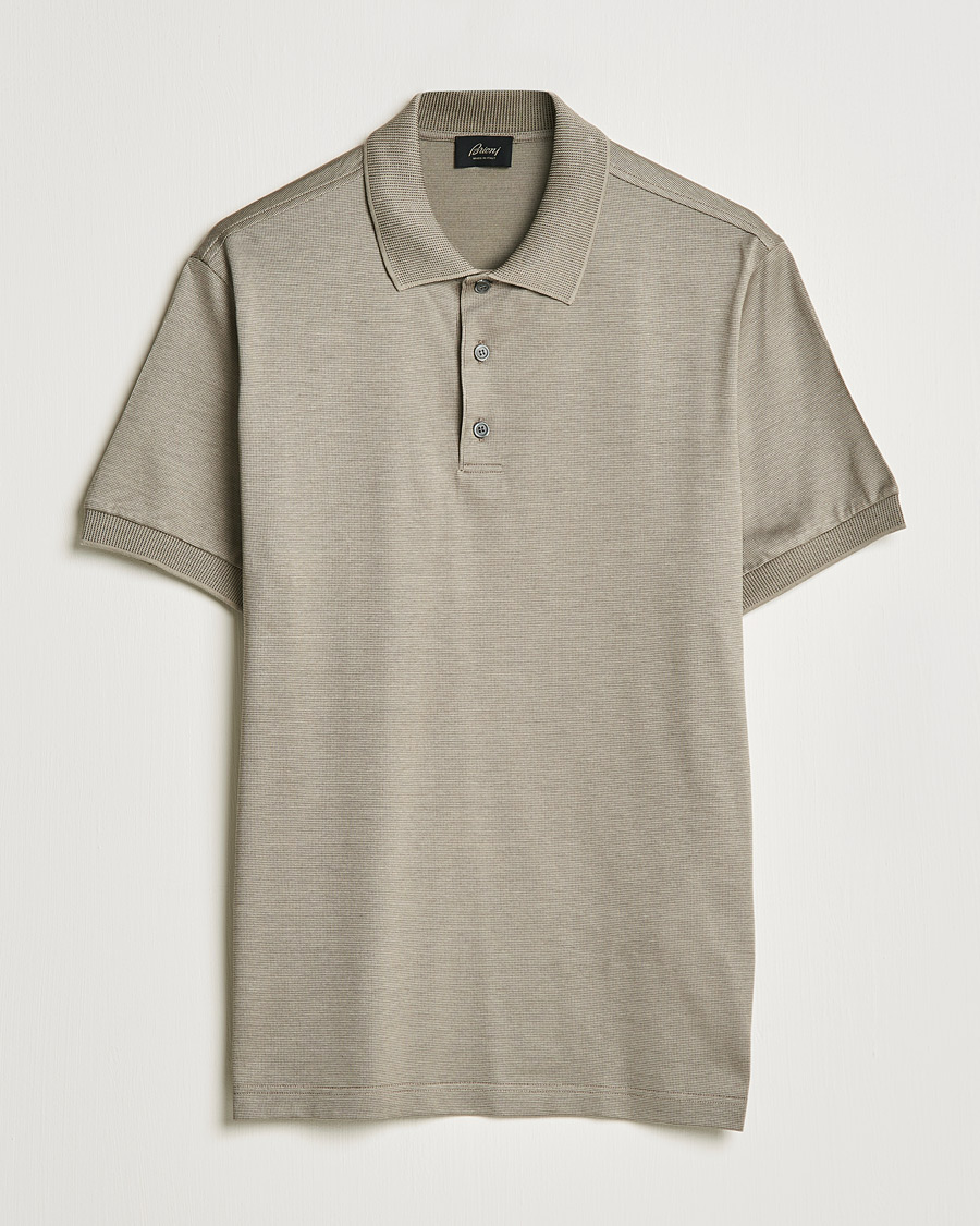 Hombres | Polos | Brioni | Cotton/Silk Short Sleeve Polo Beige