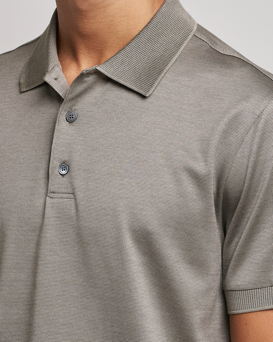 Hombres | Polos | Brioni | Cotton/Silk Short Sleeve Polo Beige