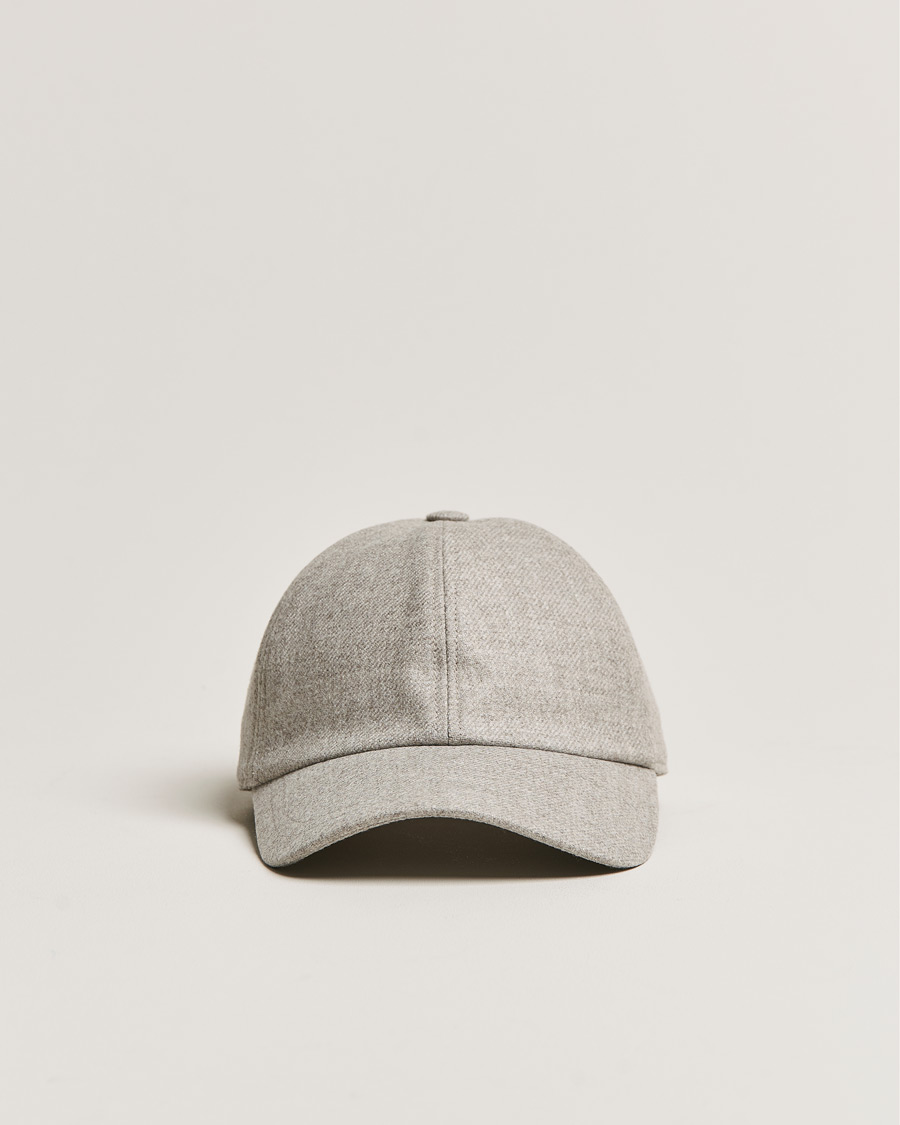 Hombres | Brioni Cashmere Flannel Baseball Cap Light Grey | Brioni | Cashmere Flannel Baseball Cap Light Grey