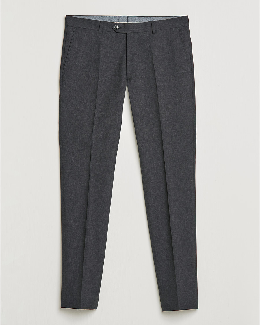 Hombres | Pantalones | Oscar Jacobson | Denz Super 120's Wool Trousers Grey