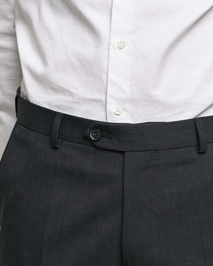 Hombres | Pantalones | Oscar Jacobson | Denz Super 120's Wool Trousers Grey