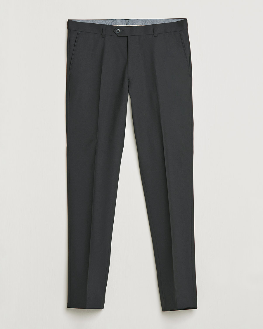 Hombres | Pantalones | Oscar Jacobson | Denz Super 120's Wool Trousers Black
